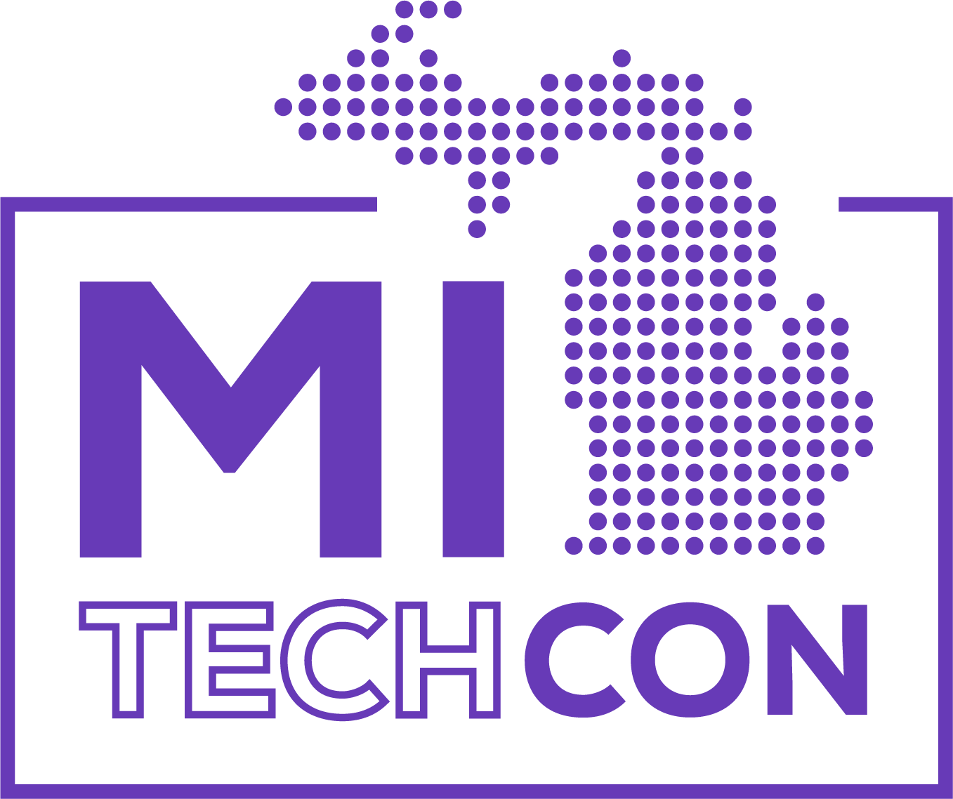 MITechCon logo in purple, gold, and blue on a transparent background.