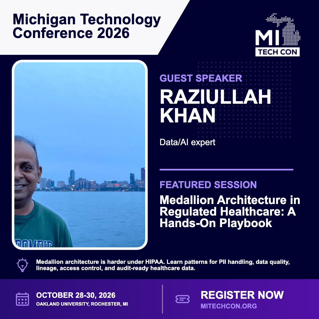Social share image for Medallion Architecture in Regulated Healthcare: A Hands-On Playbook at MITechCon 2026