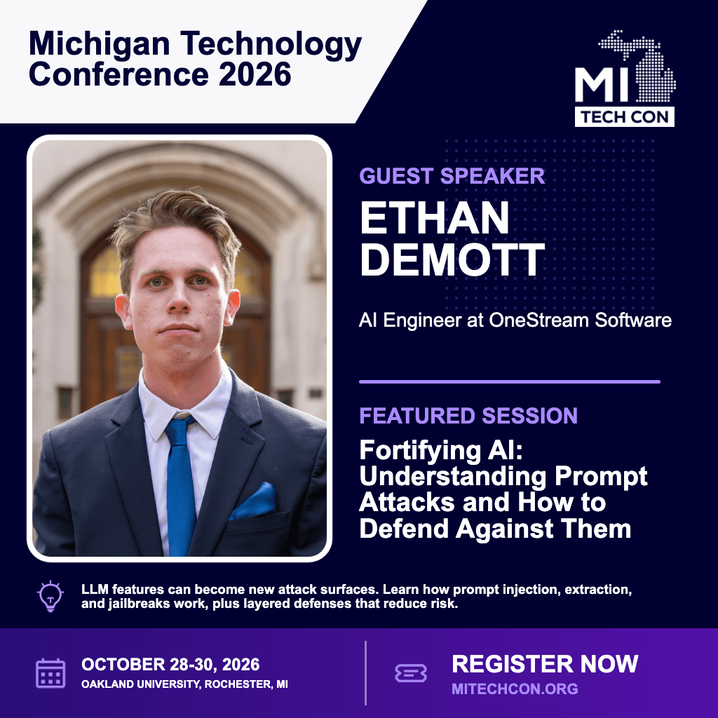 Social share image for Fortifying AI: Understanding Prompt Attacks and How to Defend Against Them at MITechCon 2026