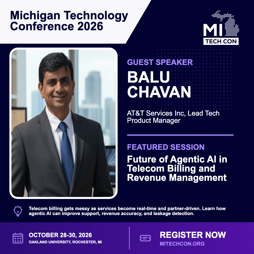 Social share image for Future of Agentic AI in Telecom Billing and Revenue Management at MITechCon 2026