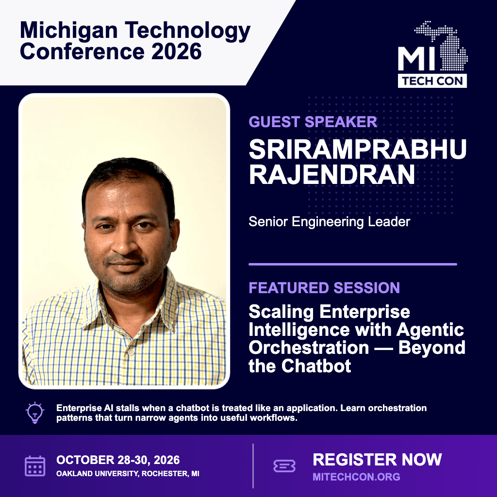 Social share image for Scaling Enterprise Intelligence with Agentic Orchestration — Beyond the Chatbot at MITechCon 2026