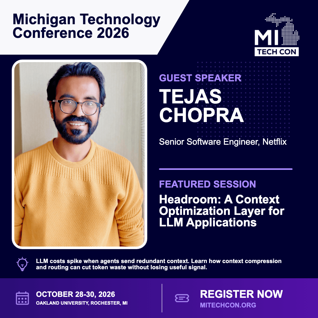 Social share image for Headroom: A Context Optimization Layer for LLM Applications at MITechCon 2026