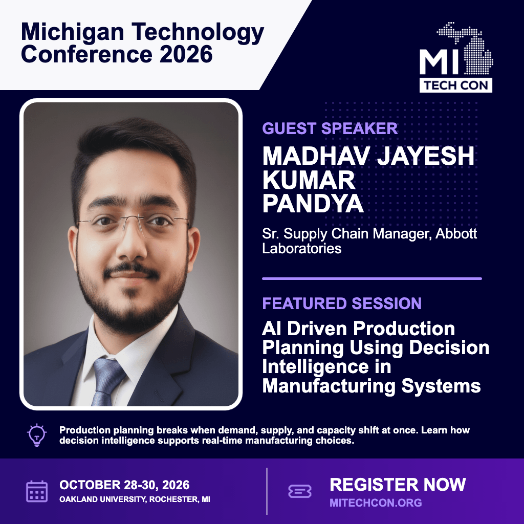 Social share image for AI Driven Production Planning Using Decision Intelligence in Manufacturing Systems at MITechCon 2026