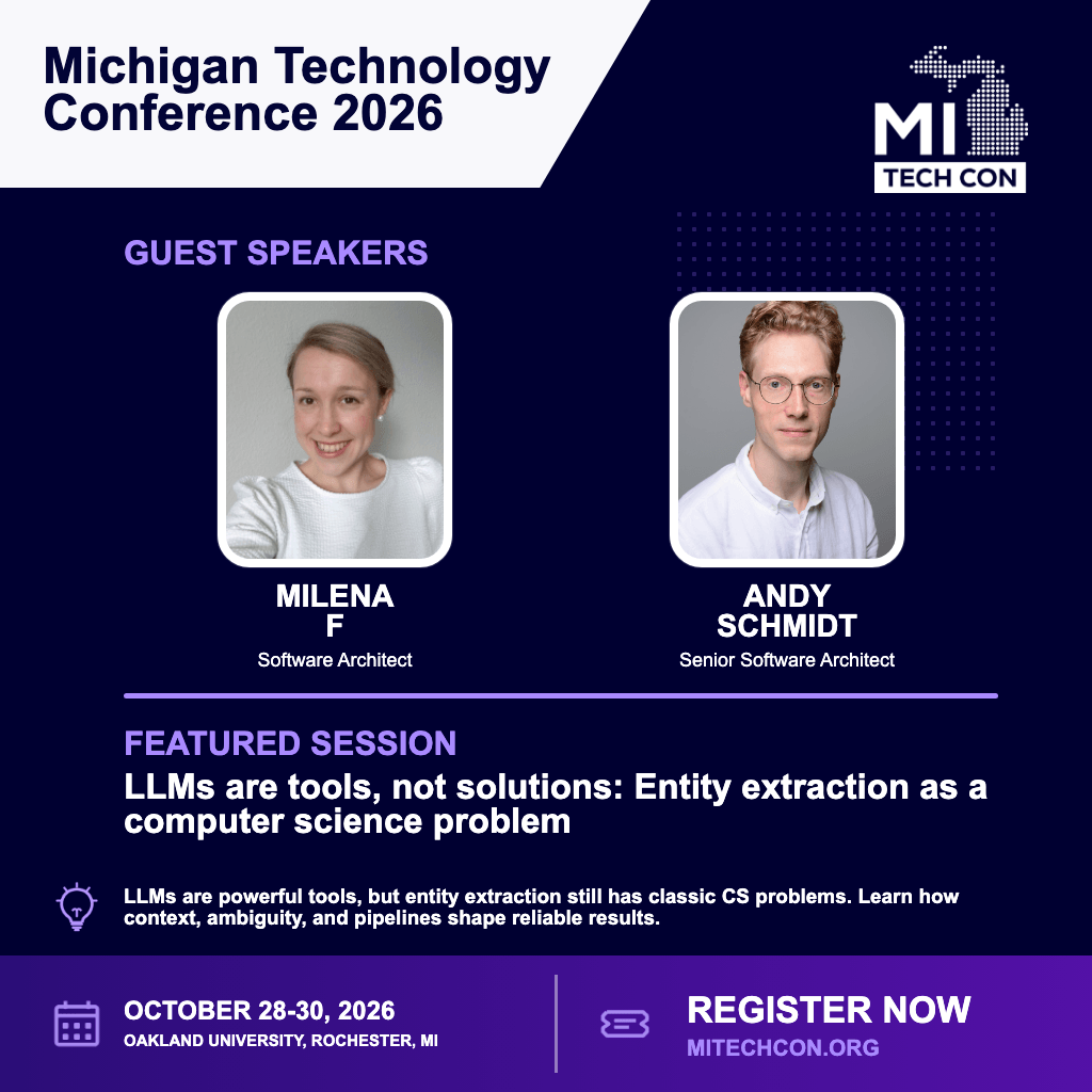 Social share image for LLMs are tools, not solutions: Entity extraction as a computer science problem at MITechCon 2026