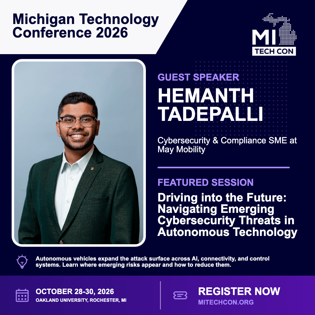 Social share image for Driving into the Future: Navigating Emerging Cybersecurity Threats in Autonomous Technology at MITechCon 2026