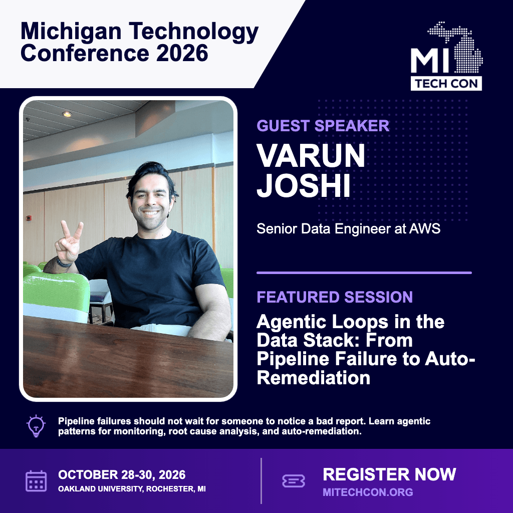 Social share image for Agentic Loops in the Data Stack: From Pipeline Failure to Auto-Remediation at MITechCon 2026