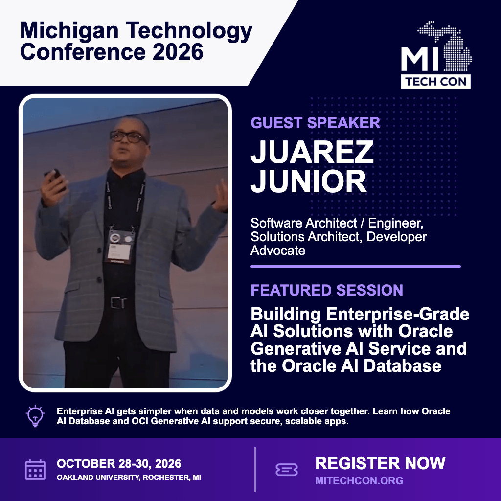 Social share image for Building Enterprise-Grade AI Solutions with Oracle Generative AI Service and the Oracle AI Database at MITechCon 2026