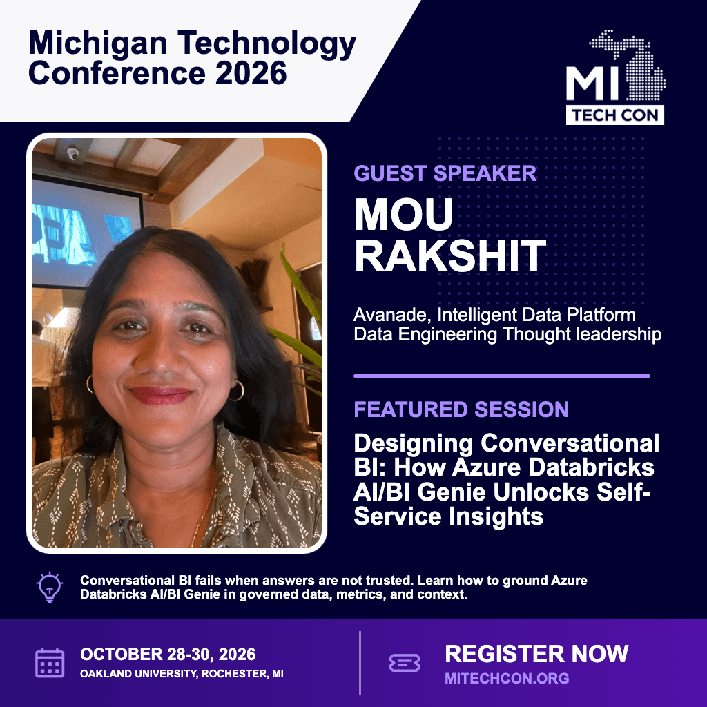 Social share image for Designing Conversational BI: How Azure Databricks AI/BI Genie Unlocks Self-Service Insights at MITechCon 2026