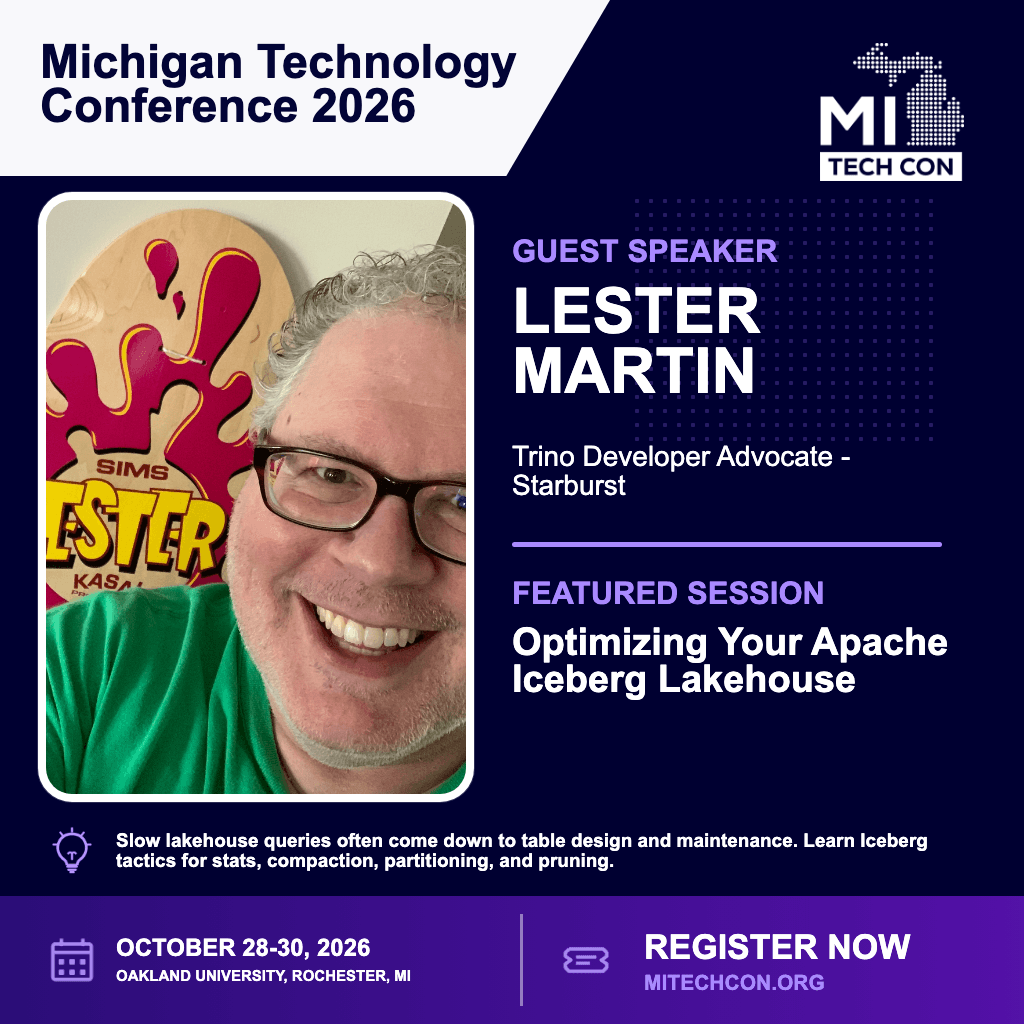 Social share image for Optimizing Your Apache Iceberg Lakehouse at MITechCon 2026