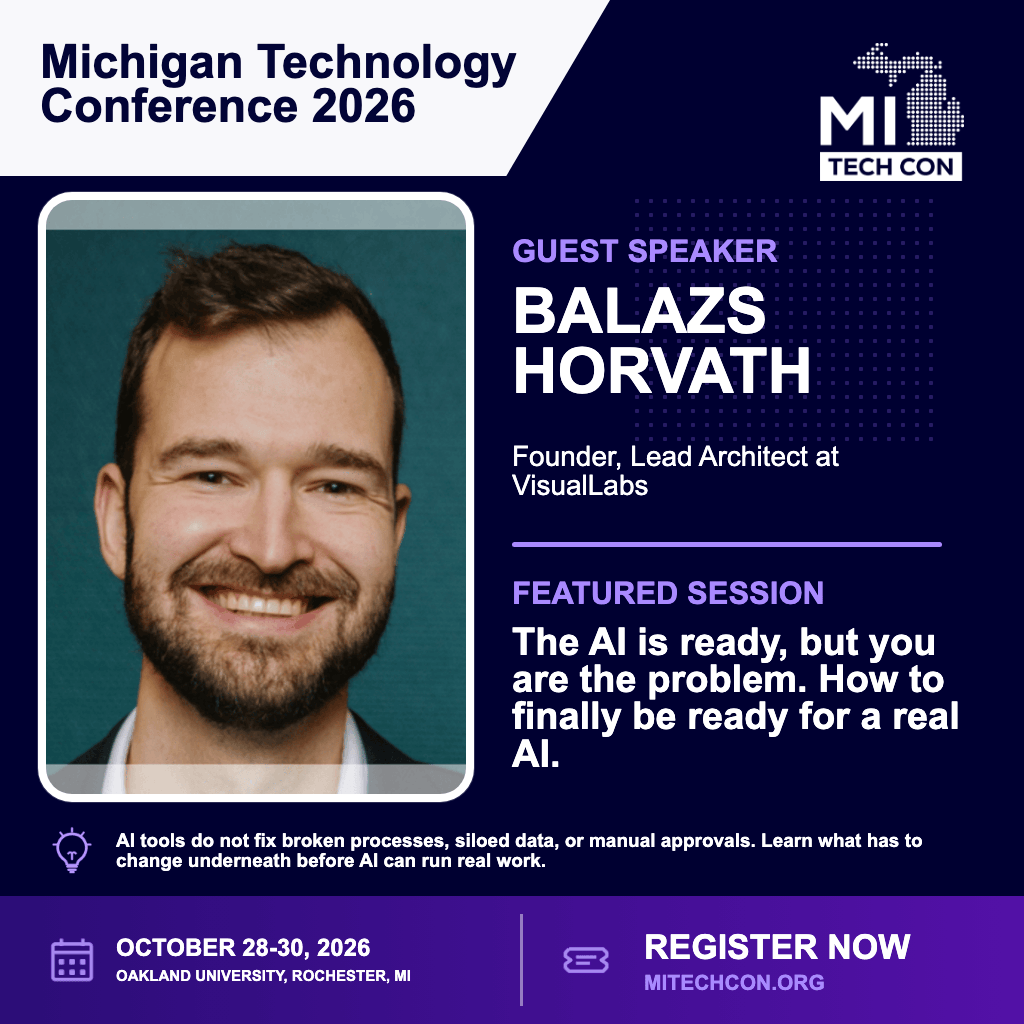 Social share image for The AI is ready, but you are the problem. How to finally be ready for a real AI. at MITechCon 2026