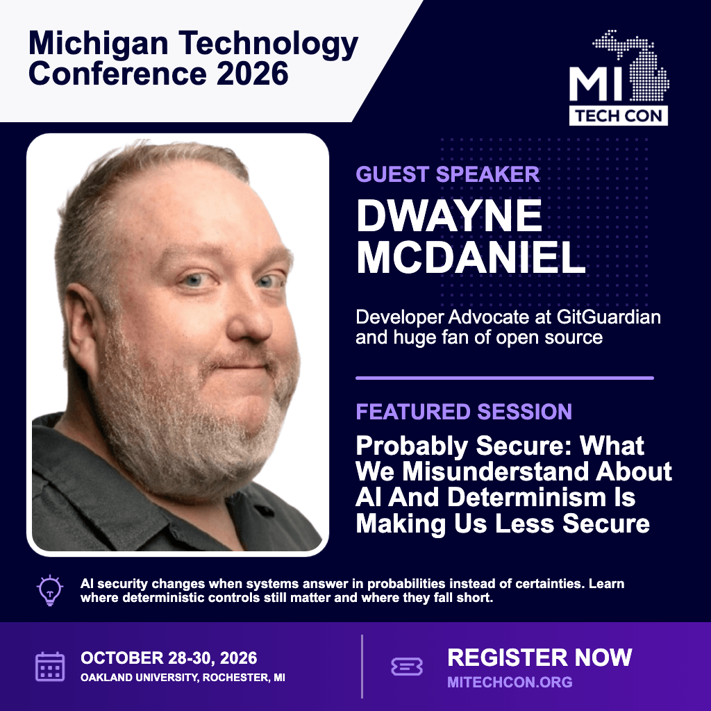 Social share image for Probably Secure: What We Misunderstand About AI And Determinism Is Making Us Less Secure at MITechCon 2026