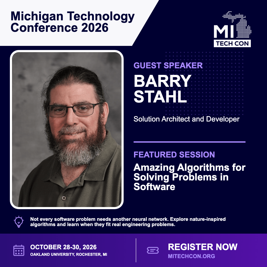 Social share image for Amazing Algorithms for Solving Problems in Software at MITechCon 2026