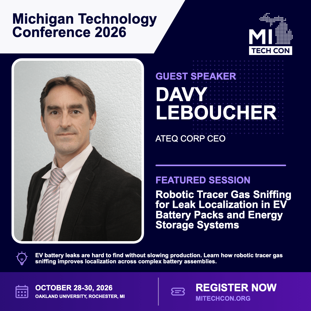 Social share image for Robotic Tracer Gas Sniffing for Leak Localization in EV Battery Packs and Energy Storage Systems at MITechCon 2026
