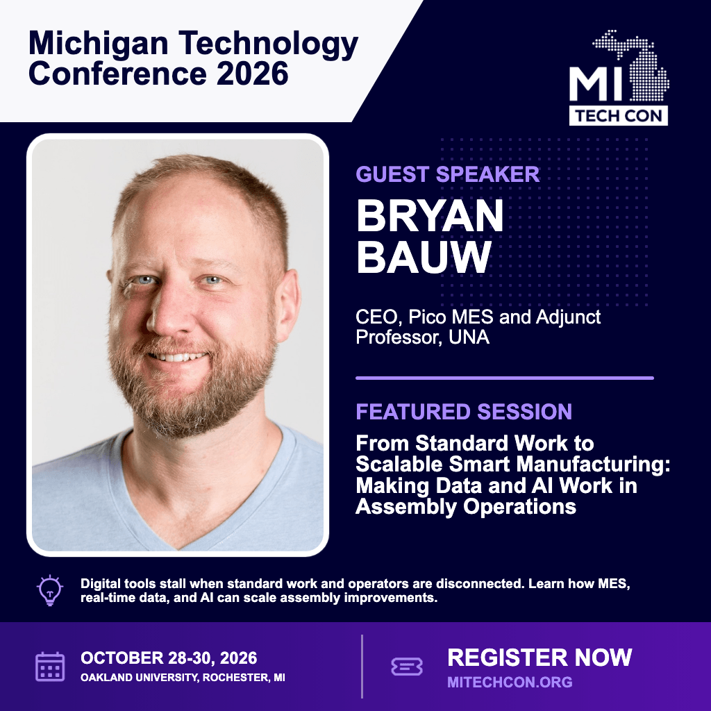Social share image for From Standard Work to Scalable Smart Manufacturing: Making Data and AI Work in Assembly Operations at MITechCon 2026