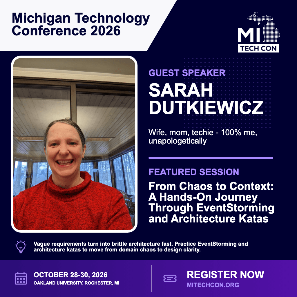 Social share image for From Chaos to Context: A Hands-On Journey Through EventStorming and Architecture Katas at MITechCon 2026