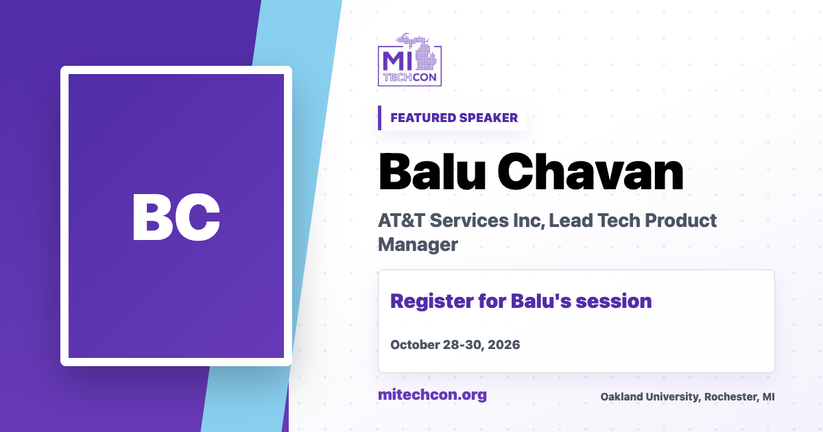 Balu Chavan speaker share image for MITechCon 2026