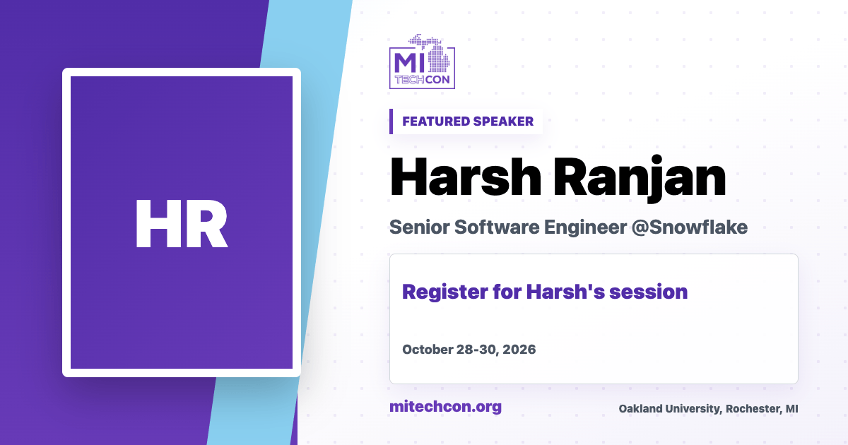 Harsh Ranjan speaker share image for MITechCon 2026