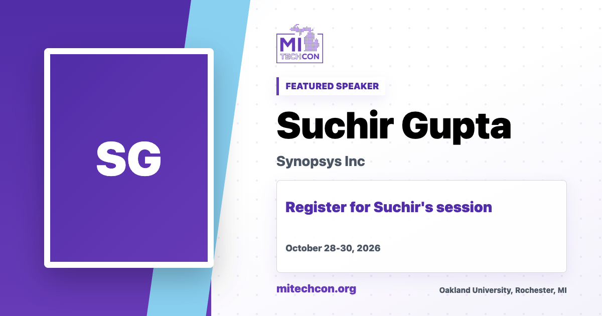 Suchir Gupta speaker share image for MITechCon 2026